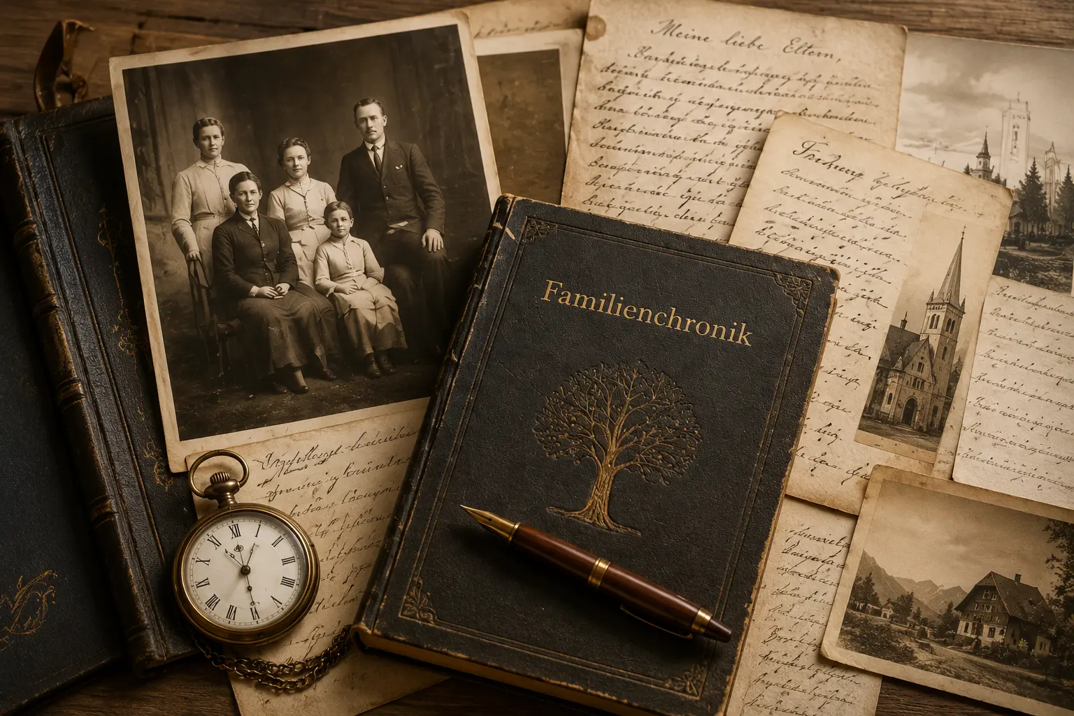 Family discovering their German roots through a personalized heritage tour
